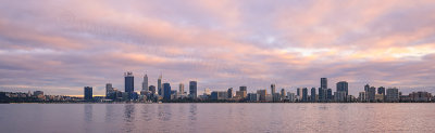 Perth and the Swan River at Sunrise, 21st August 2017