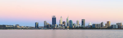 Perth and the Swan River at Sunrise, 5th January 2018