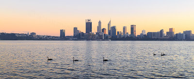 Perth and the Swan River at Sunrise, 29th May 2018