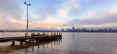 Perth and the Swan River at Sunrise, 20th June 2018