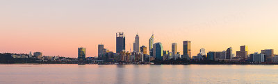 Perth and the Swan River at Sunrise, 29th June 2018