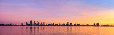 Perth and the Swan River at Sunrise, 30th June 2018