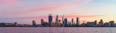 Perth and the Swan River at Sunrise, 1st July 2018