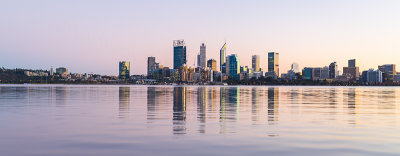 Perth and the Swan River at Sunrise, 9th July 2018