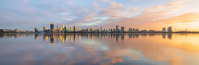 Perth and the Swan River at Sunrise, 6th August 2018