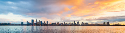 Perth and the Swan River at Sunrise, 16th August 2018
