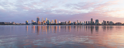Perth and the Swan River at Sunrise, 22nd August 2018