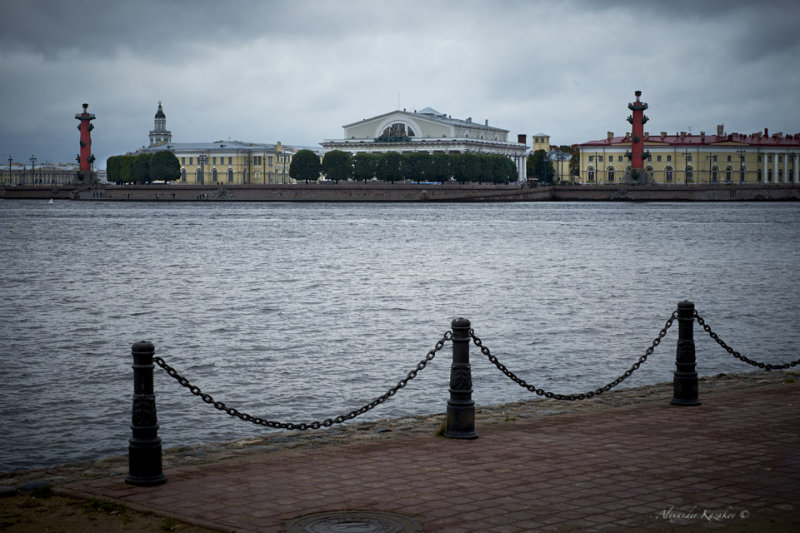 Old Saint Petersburg Stock Exchange and Rostral Columns