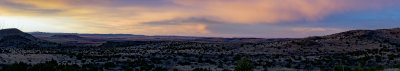 evening panorama of Guadalupe foothills