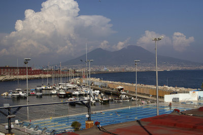 Naples. Mt.Vesuvius in the background.