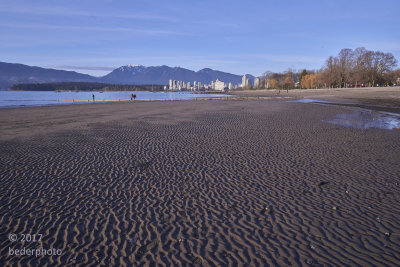 low tide at sunset