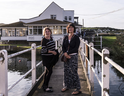 Wife and niece at West Bay restaurant