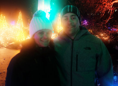 Our son and his wife at the Vancouver Festival of Lights