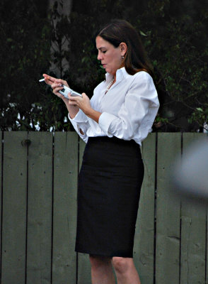 A lady and her phone