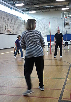 My wife playing volleyball