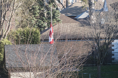 At half mast, after Humboldt and Yonge Street