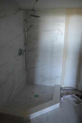 New shower awaiting glass