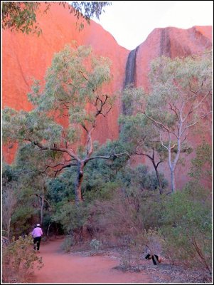 My friend Suzanne enjoying the brilliant colors of this big rock.