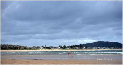 Storm clouds building on a winter's day
give my usual beach walk a different mood.