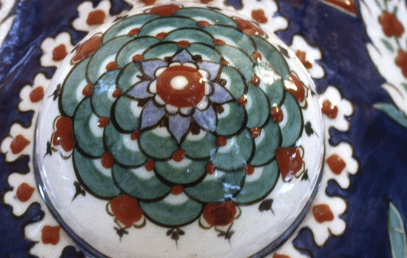 Mosque lamp in polychrome detail