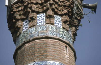 Iznik tiles on minaret