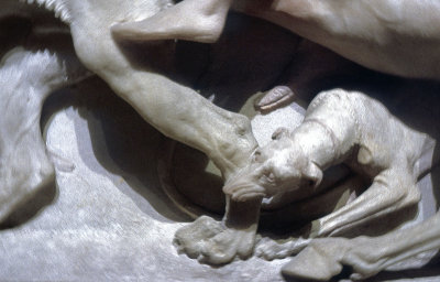 Alexander Sarcophagus dog in lion hunt