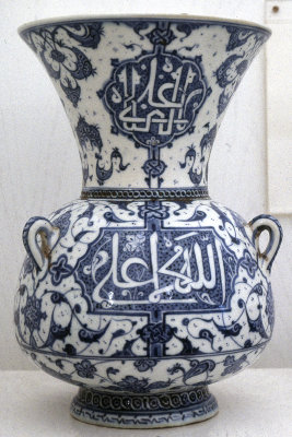 Mosque lamp in blue-white