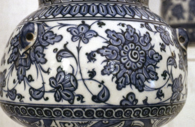 Mosque lamp in blue-white detail