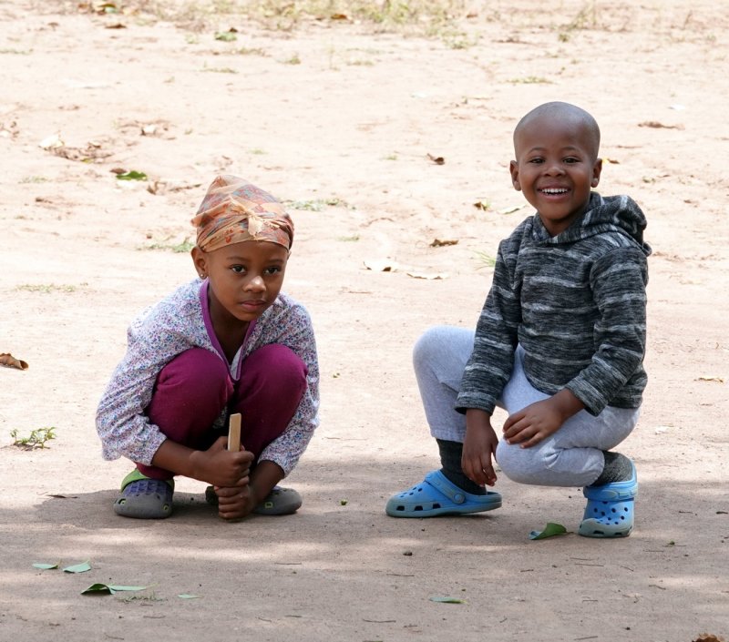 A couple of children of the local village