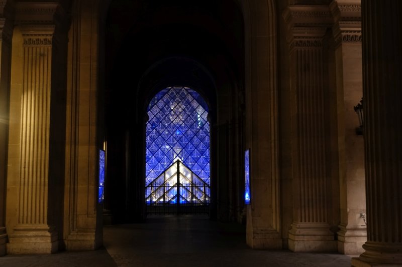 The Pyramid as seen through one of the Louvres portals