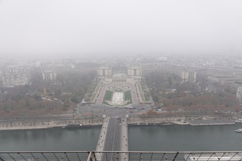 The view from the second level - anything above that is completely enclosed in fog