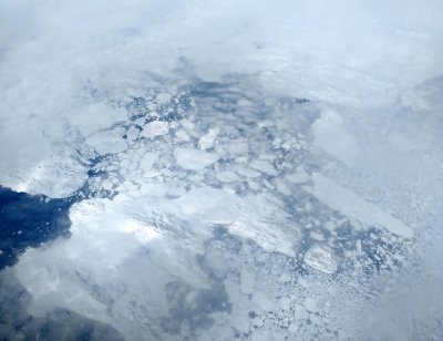 A brief break in the clouds over Greenland