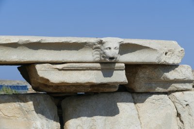  The open mouth of the lion's head is actually a drain spout