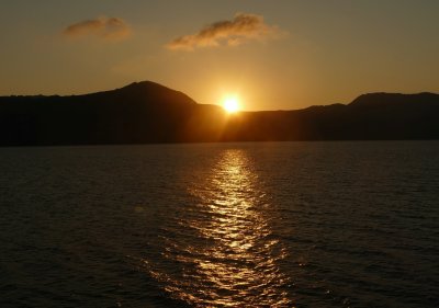  Sunrise as we reach the island of Naxos