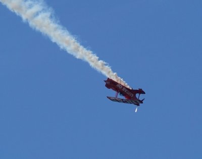 The Lucas Oil stunt plane the Super Stinker