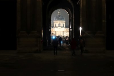 The Institut de France through a portal in the Louvre