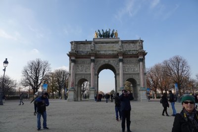 The Arc de Triomphe du Carrousel is the smallest of the three arches on the Triumphal Way