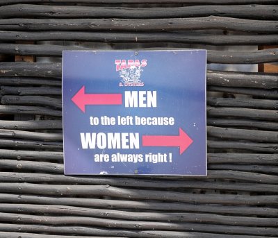 Outside of a restroom