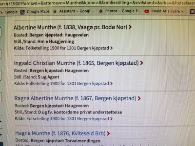 Ssteren til JWN Munthe - Ragna Albertine Munthe f.1867 - Privat understttelse - 