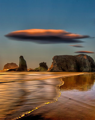 Lenticular Cloud Hovering the Coast