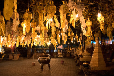 Temple Lanterns at Night