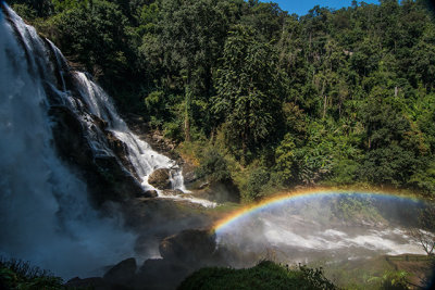 Wachirathan Waterfall with Rainbow