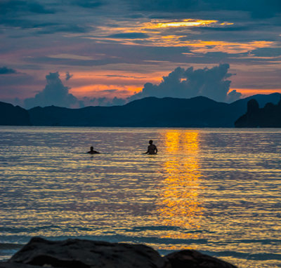 Bath Water Warm Dip at Sunset