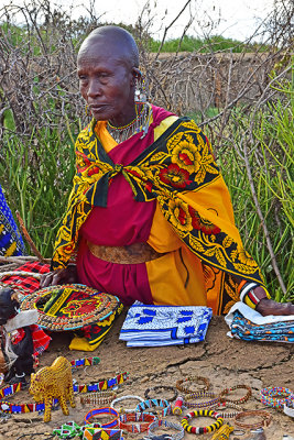 Woman Selling Collectibles, Masaai Village