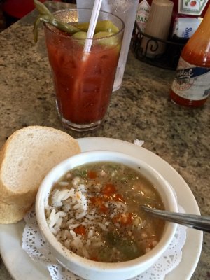 Gumbo and a bloody mary