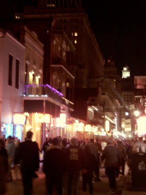 We spent about  30 seconds on Bourbon Street at night