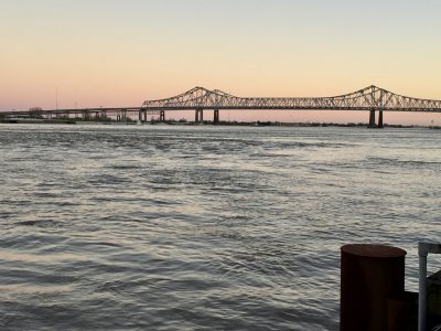 Dusk on Mississippi River