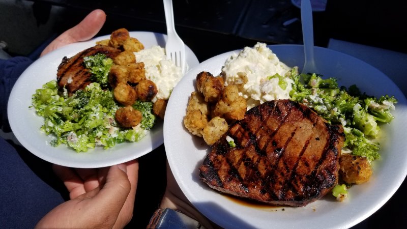 Steak, Broccoli and Potato Salad