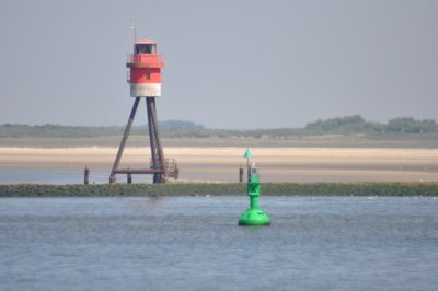 Jetty and light at the Entrance of Borkum Harbor