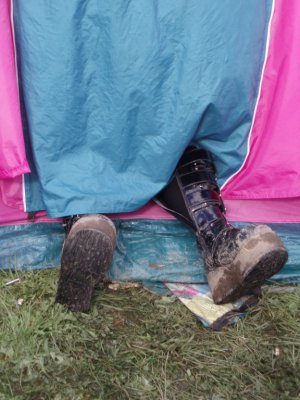 No boots inside the tent